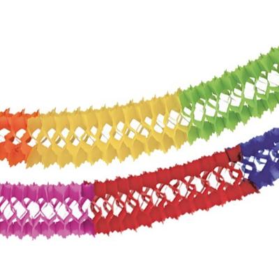 40x Papiergirlande Ø 16 cm · 4 m `Intensive` schwer entflammbar bunt