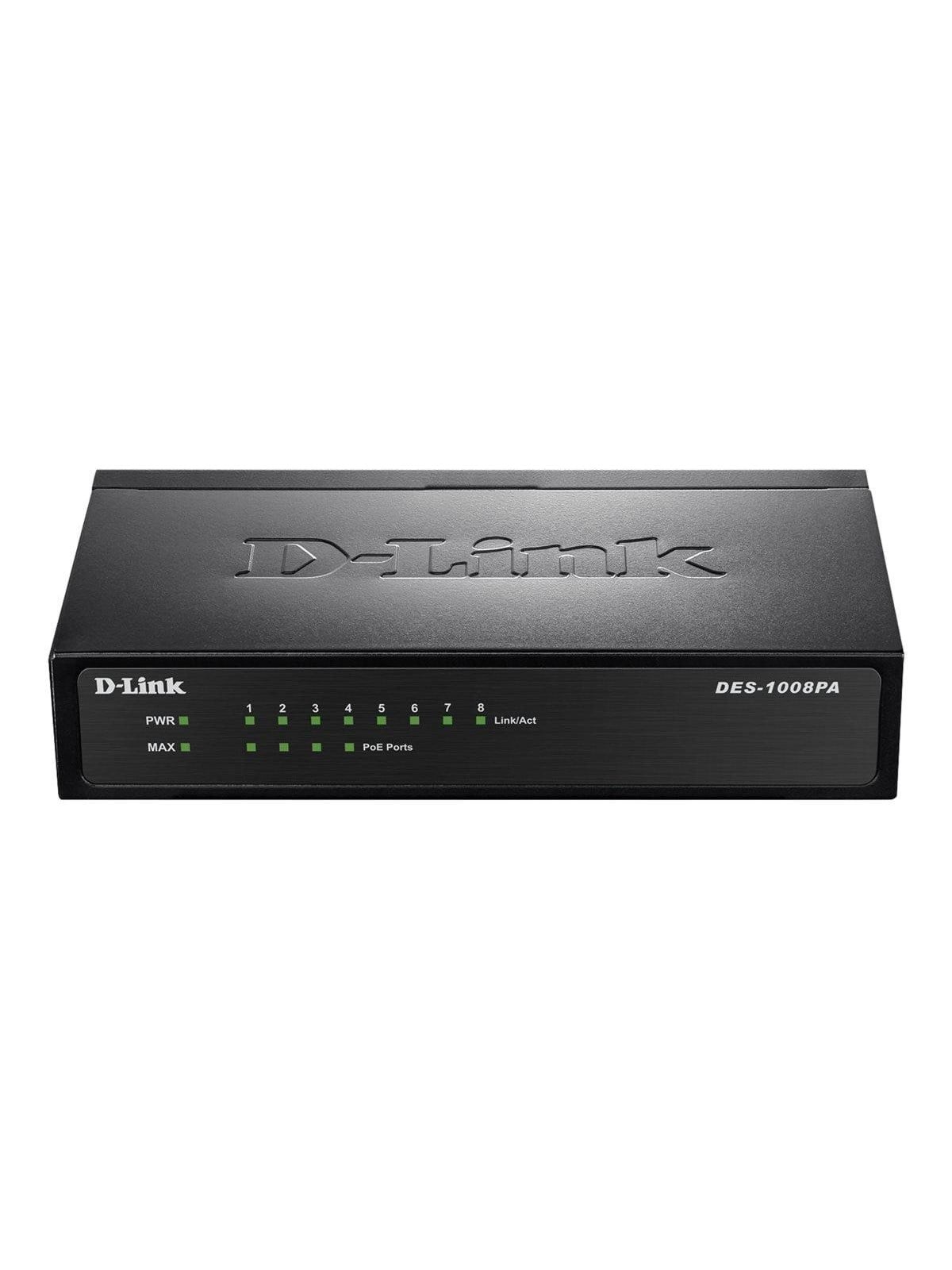 D-Link DES-1008PA 8-Port Fast Ethernet PoE Unmanaged Desktop Switch