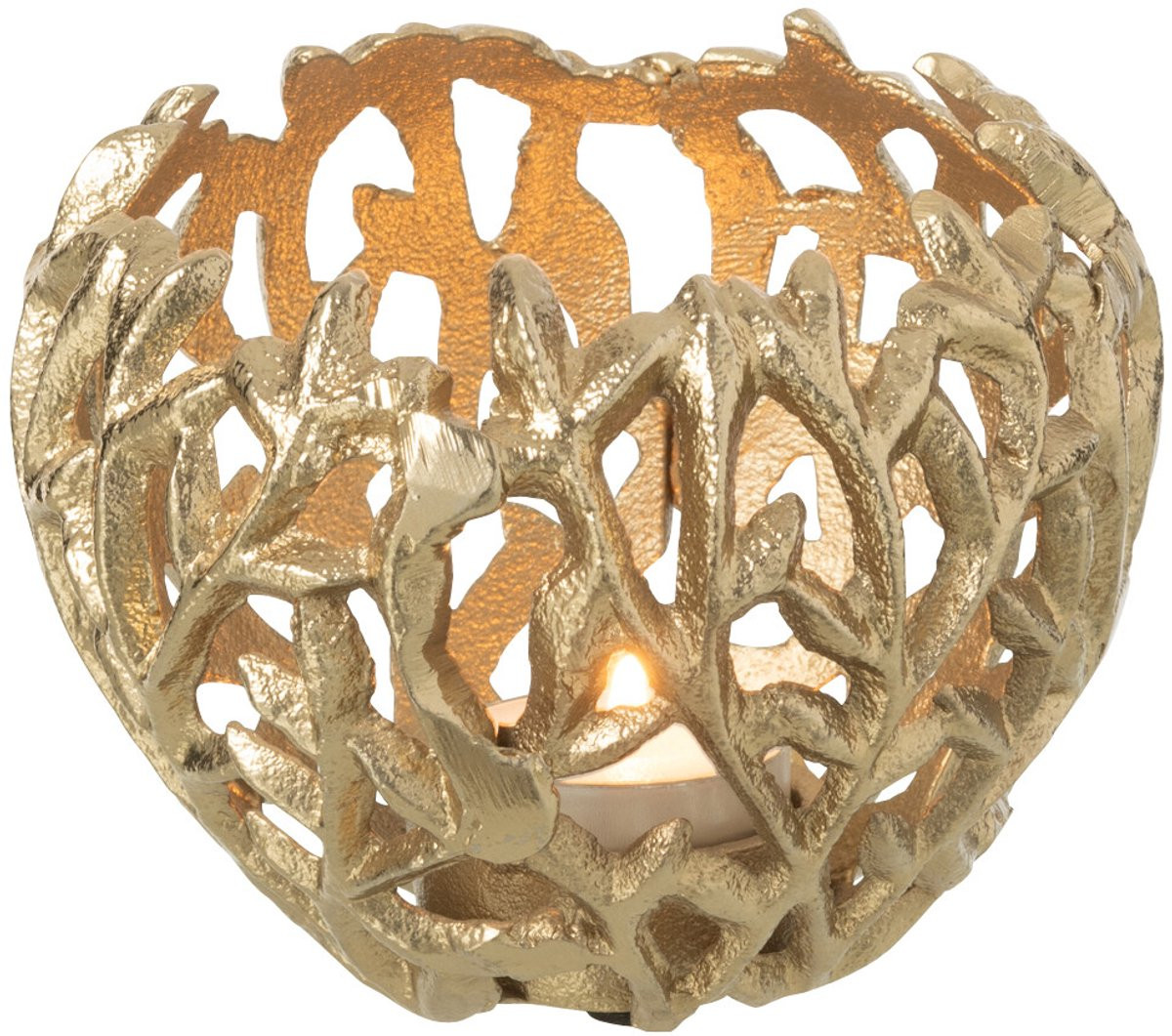J-Line Kaarshouder Blad Aluminium Goud Small