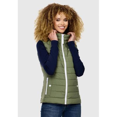 Steppweste MARIKOO "Reimii", Damen, Gr. XS, grün (olive), Obermaterial: 100% Polyester. Obermaterial 2: 95% Polyester, 5% Elasthan. Innenseite: 100% Polyester. Futter: 100% Polyester. Wattierung: 100% Polyester, Westen Steppweste, mit schönem...