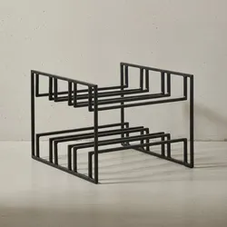 KADIMA DESIGN Schwarzer Eisen Weinhalter für 6 Flaschen, modernes Design, langlebig