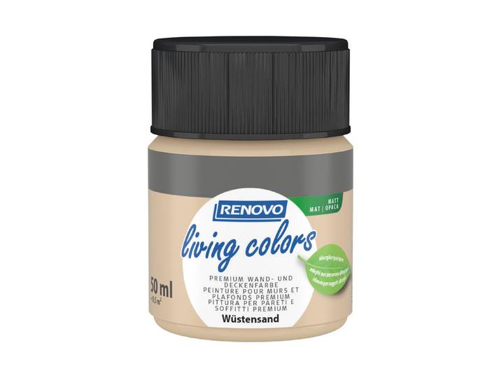 Renovo living Colors Wand- und Deckenfarbe Wüstensand 50 ml