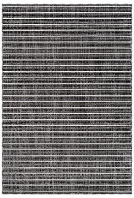 Abani Rugs BUR120A Burke Black Ivory Linear Stripe Area Rug