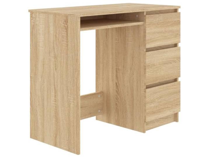 Bureau - DUOKON - Chêne sonoma - 90x45x76 cm - 3 tiroirs - Montage facile