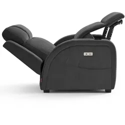 M MCombo 2-Motoren-Fernsehsessel Elektrisch Verstellbar, Elektrische Rückenlehne & Beinstütze 150° Zero-Gravity Relaxsessel mit Reset-Funktion, 35D Vollschaum-Sitzkissen 7042 (Stoff, Dunkelgrau)