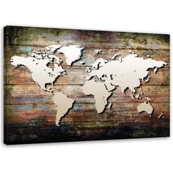 WANDBILD Weltkarte auf alten Tafeln 60x40cm
