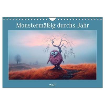 Monstermäßig durchs Jahr (Wandkalender 2027 DIN A4 quer), CALVENDO Monatskalender