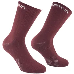 La Sportiva, Unisex, Sportsocken, Merino Hiking Socks - Merino-Wandersocken für Bergtouren (L), Rot