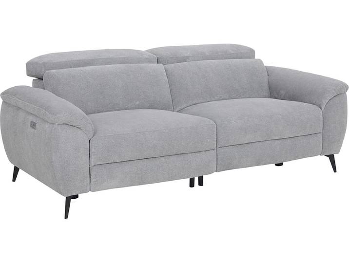 3er Sofa CARMELO Stoff grau
