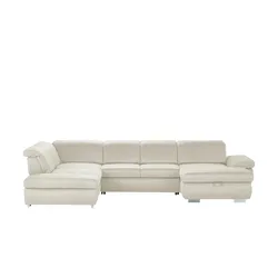 Lounge Collection Wohnlandschaft mit verschiedenen Funktionen Amanda , creme , Maße (cm): B: 379 H: 85 T: 260.0