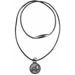 Karlslund Halskette aus Leder mit Pferdeanhänger (Pferd, Allgemein), Halsband + Leine