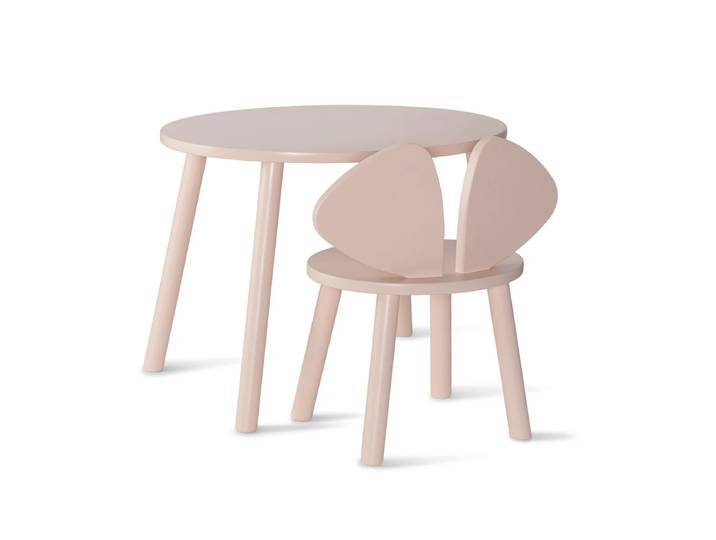 Nofred - Mouse Toddler Set (Stuhl und Tisch), Birke rosa lackiert