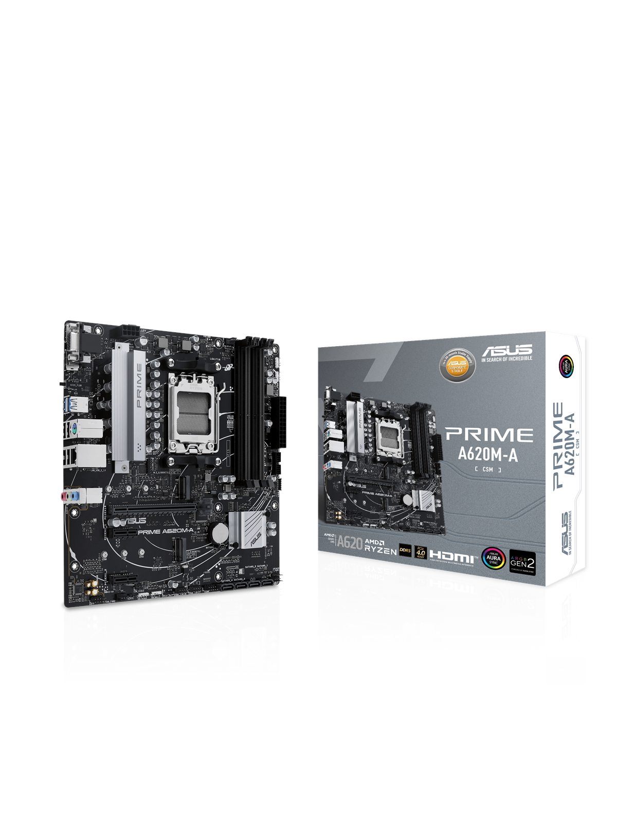 ASUS PRIME A620M-A-CSM Mainboard - AMD A620 - AMD AM5 - DDR5 RAM - Micro-ATX