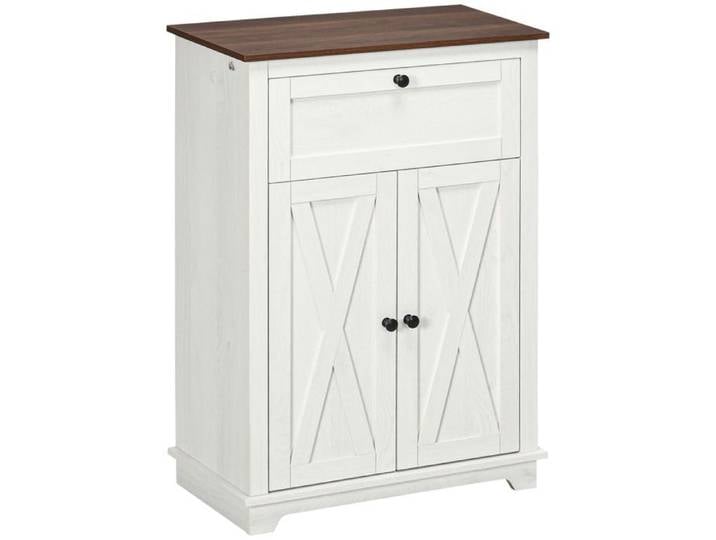 HOMCOM - Meuble de rangement - Panneau de particules - 60x30x87.5cm - Blanc