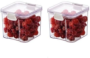 Inspire Select 44 Oz Airtight Grain Storage Container Large Capacity PET Food Storage Jar For Cereal, Rice & Pantry Organization 2 Pcs 23.7 Oz