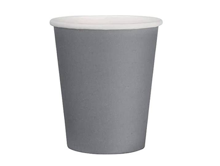 Fiesta – GP415 Recycelbare Kaffeebecher, einwandig, Einwegbecher-Set, Anthrazit, 225 ml, 1000 Stück