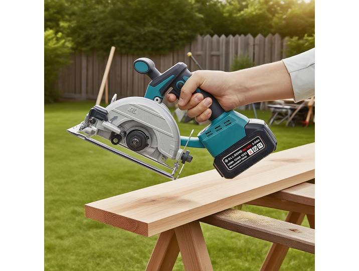 Scie circulaire ALLSOME 18V Li-Ion pour le bois, scies circulaires sans fil de 125 mm, moteur sans balais