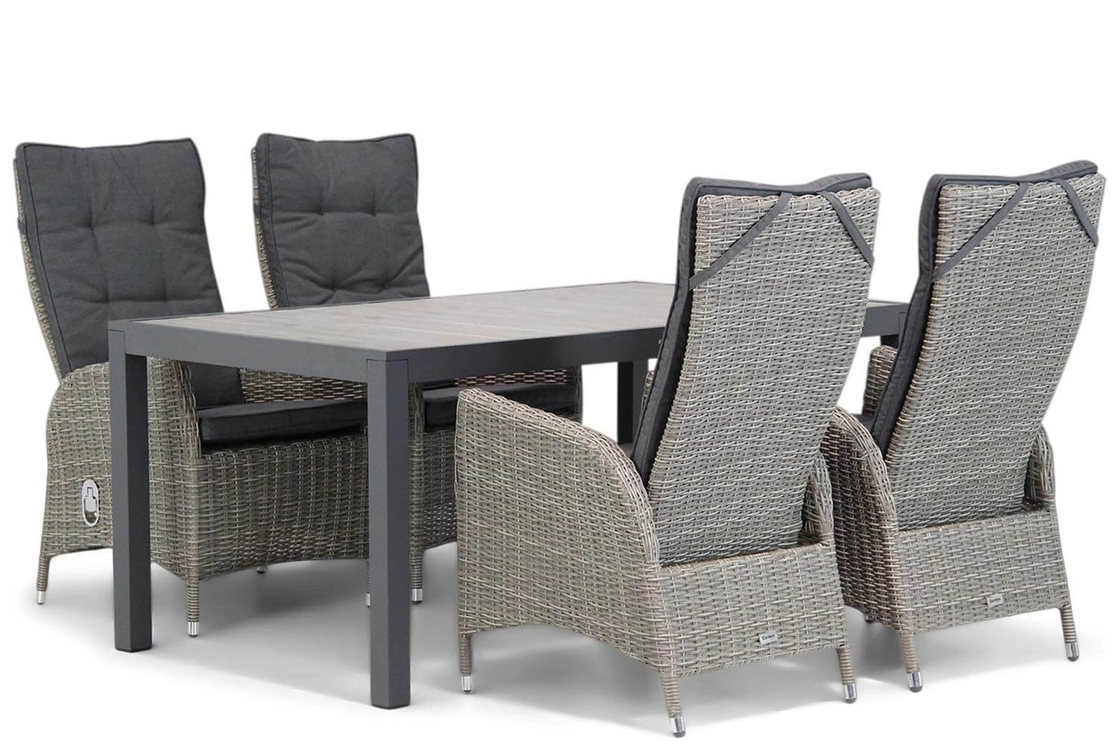 Garden Collections Lincoln/Residence Eettafelset voor tuin en terras, Grijs, 164 cm