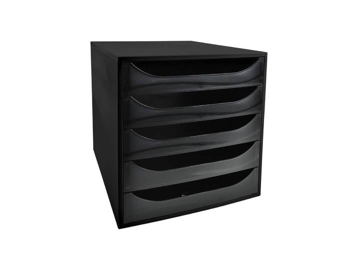 EXACOMPTA Module de classement Ecobox+ Ecoblack 5 tiroirs - Noir