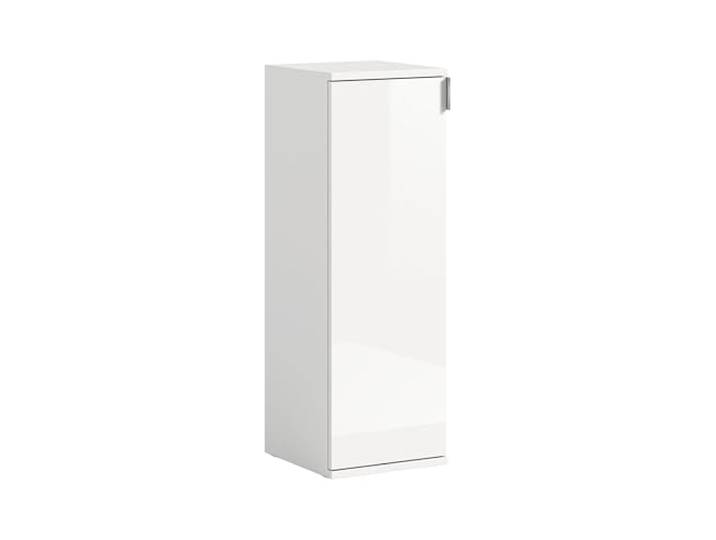 xonox.home - Kommode Projekt X 30x99x34 cm in Front weiß Hochglanz Korpus weiß - Mehrzweckschrank schmaler Beistellschrank - platzsparend, modern und funktional