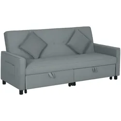 SCHLAFSOFA Polyester Eukalyptusholz Grau