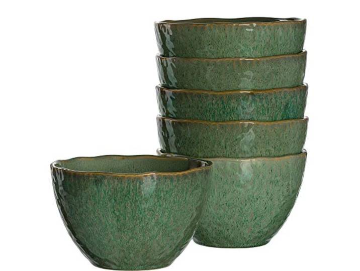 Leonardo Matera 018540 Lot de 6 bols en céramique\, passent au lave-vaisselle\, verts\, 980 ml\, Ø 15\,3 cm