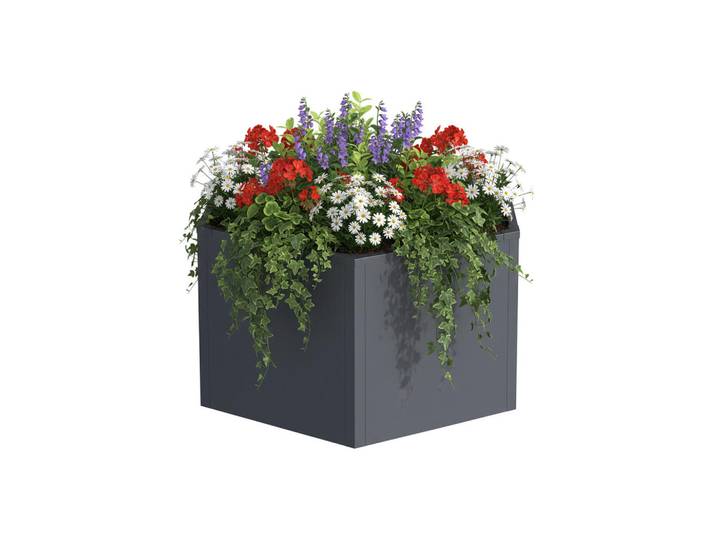 Relaxdays Hochbeet Grau Stahl pulverbeschichtet, Metall, 100x52x87 cm, Gartenzubehör, Hochbeet