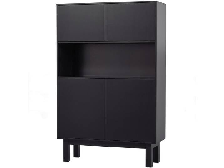 Livetastic Buffet Finca, Schwarz, Holz, Kiefer, massiv, 1 Fächer, 110x170x40 cm, Küchen, Küchenmöbel, Buffetschränke