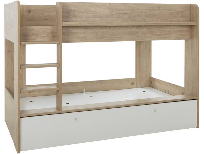 Etagenbett GAMI ETAGENBETT MATIS , braun (kastanie natur nachbildung, kastanie natur nachbildung, kastanie natur nachbildung), B:109cm H:142cm L:205cm, ABS Kanten, Etagenbetten, Etagenbett, Praktisches Etagenbett