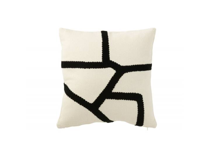 Coussin carré avec lignes en textile multicouleur 43x43x10 cm