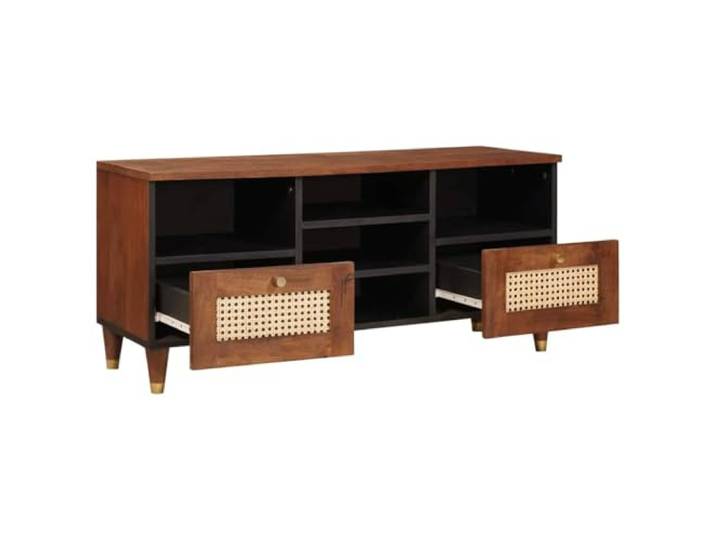 GPUTYGHN TV-Schrank Massivholz Mango Braun 100 x 33,5 x 46 cm Rechteckig, Robust, Stabile Konstruktion, Einfache Montage, Für Wohnzimmer