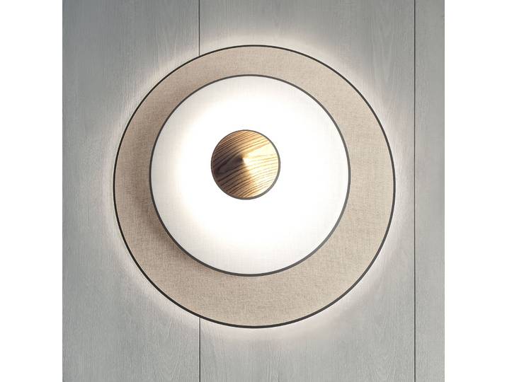 Cymbal Applique Murale S Neutral - Forestier Cymbal S - Salon / séjour - Design - Tissu / textile - Rond