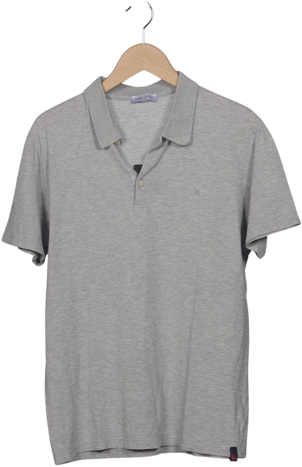 Gran Sasso Herren Poloshirt, Grau, Gr. EU 52, Baumwolle - Second Hand