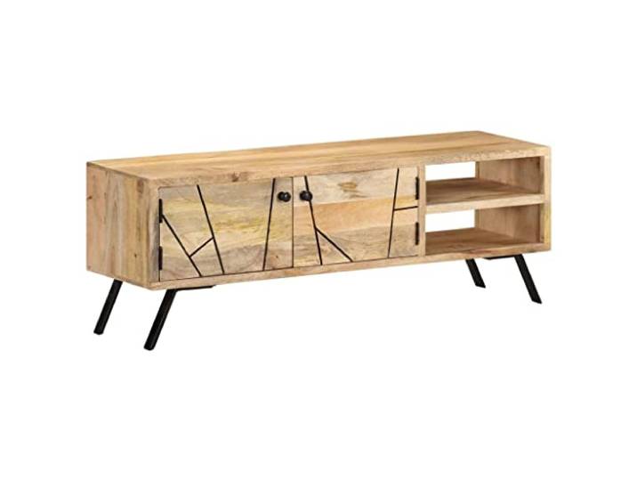 vidaXL Mangoholz Massiv TV Schrank Rustikal Lowboard TV Möbel Tisch Board Sideboard Fernsehtisch Fernsehschrank HiFi-Schrank 110x30x40cm
