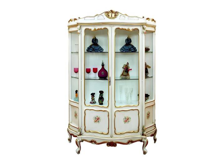 Xlmoebel Vitrine Barocke Vitrine mit Glasfront und kunstvollen Verzierungen (1-St., Vitrine) Hergestellt in Europa