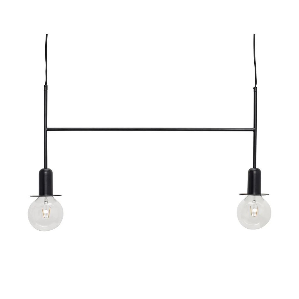 Hubsch Hanglamp zwart metaal met twee lichtbronnen
