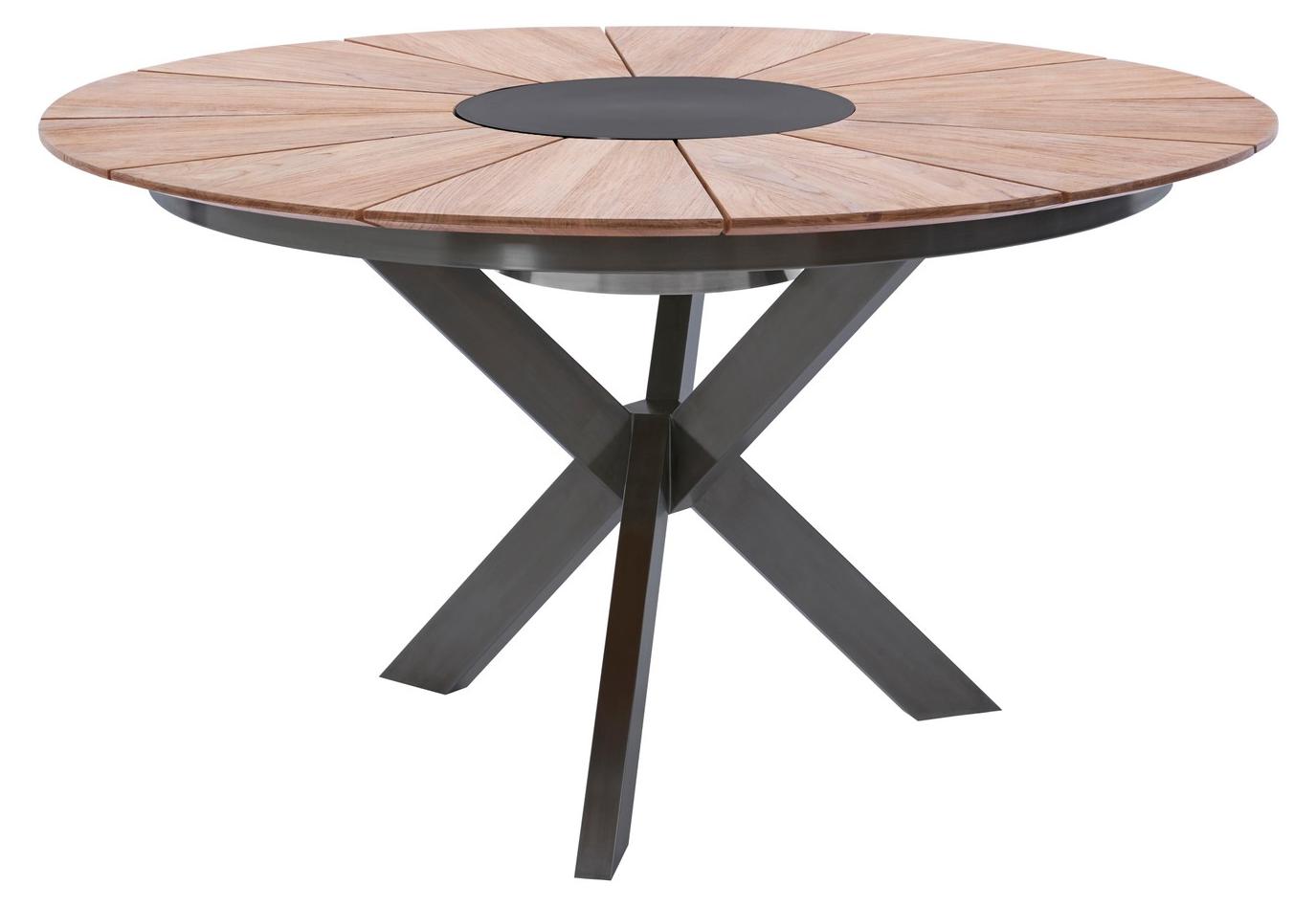 Diamond Garden Lyon Tisch Edelstahl/Recycled Teak Ø140 cm