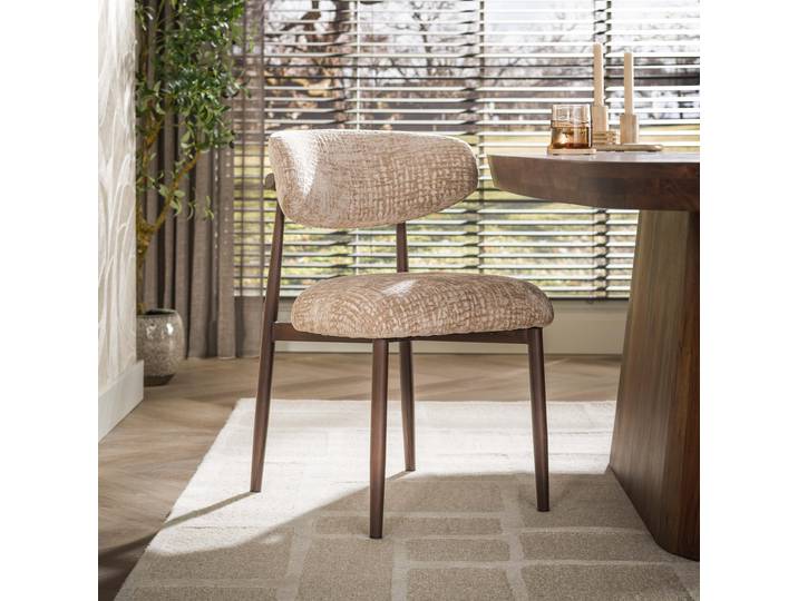 LifestyleFurn Eetkamerstoel Dannielle Monti stof - Zand