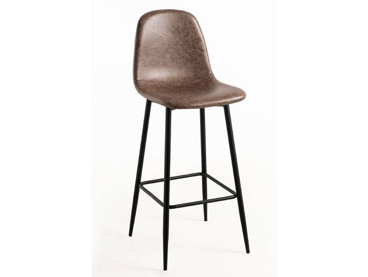 2er Set Veki Vintage Kunstleder Hocker - Chocolat brun