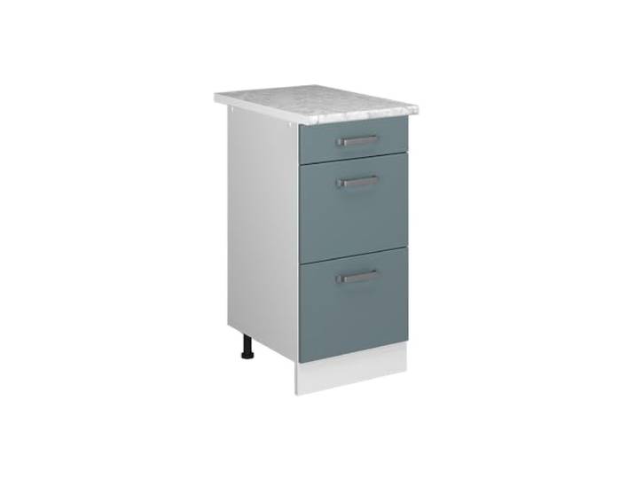 Vicco Unterschrank R-Line , Blau-Grau 40 cm mit Schubladen, geeignet zur Aufbewahrung von Reinigungs- und Haushaltszubehör