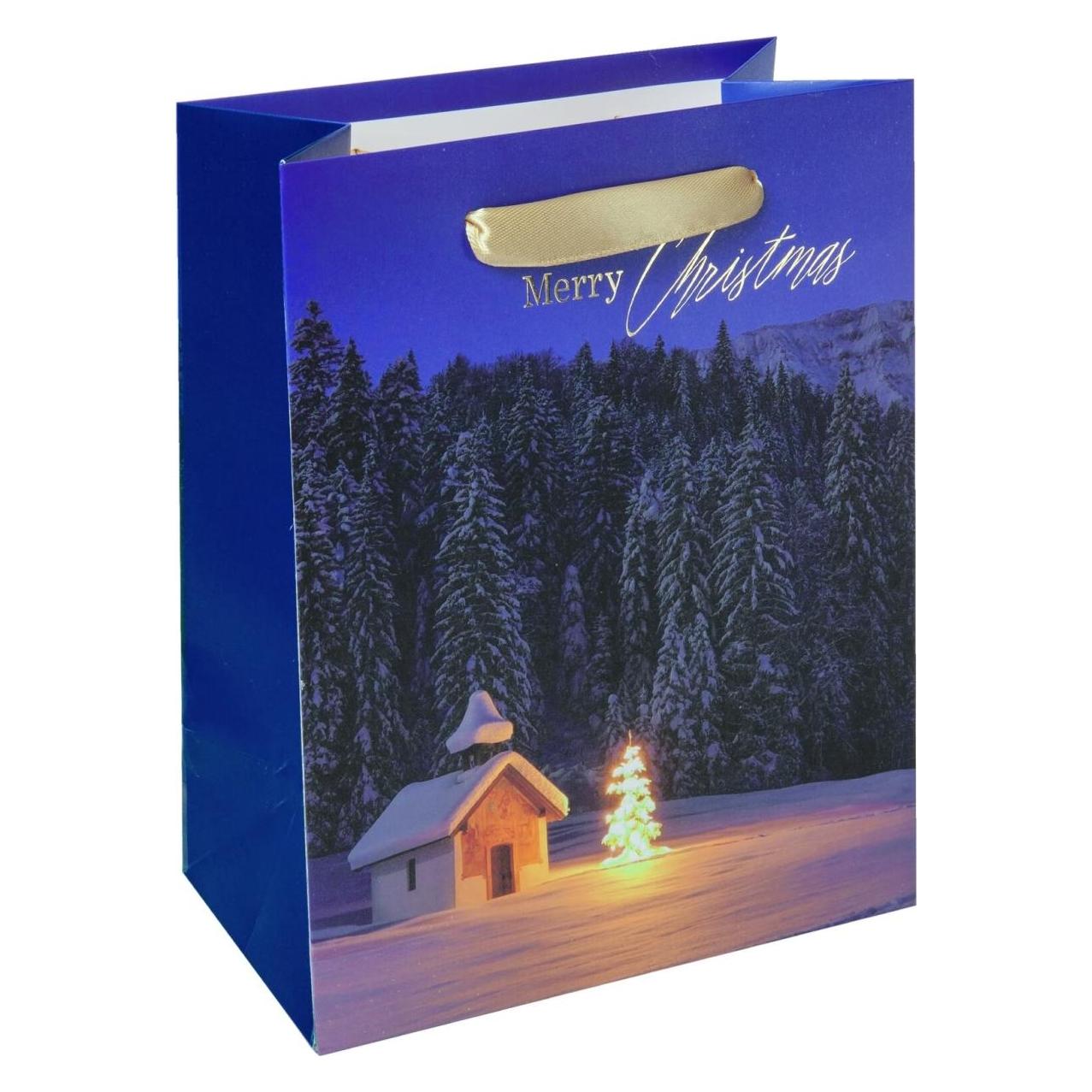 Sigel 5 Geschenktüten Christmas Chapel Large Motiv 18,0 x 23,0 cm (5x) (GT128)