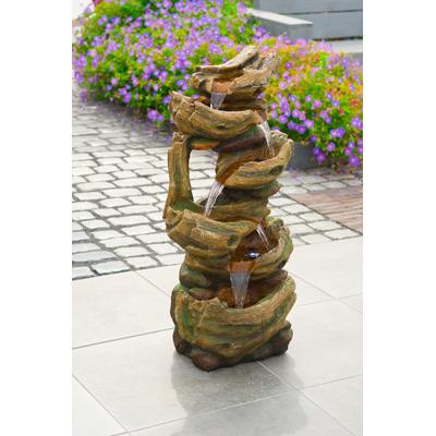 Gartenbrunnen UBBINK "AcquaArte TRABIA", braun, Polyresin, Wasserspiele, Komplettset mit LED