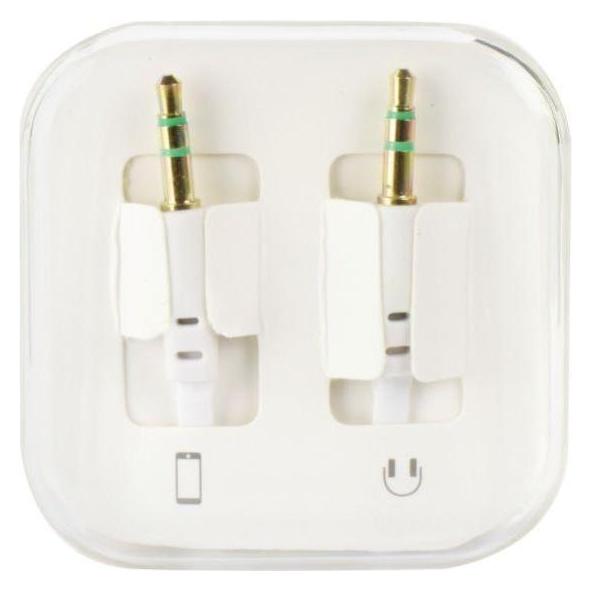 Partner Telecom Konverter OEM Kabel AUX Klinke 3,5 mm (Stecker) auf Klinke 3,5 mm (Stecker) BOX 1 m weiss (1 m, AUX Kabel) (37681379)