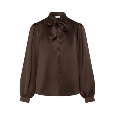 Langarmbluse PULZ JEANS "Pulz Jeans Bluse langarm PZDOROTA", Damen, Gr. M, braun (java), Blusen