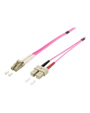 Digital Data Communications Equip Pro Patch-Kabel SC multi-mode M bis LC Multi-Mode M 2 m Glasfaser 50/125 Mikrometer OM4 halogenfrei pink (255532)