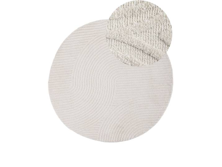 Teppich CARPETFINE Holly Zen 3 , beige (creme), H:12mm Ø:150cm, Polyester, Teppiche, Teppich, Hoch-Tief-Effekt, geometrisch, Zeitloses Design, dekoratives Highlight