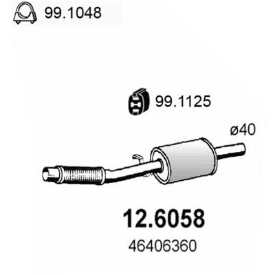 ASSO Mittelschalldämpfer 126058 für Fiat