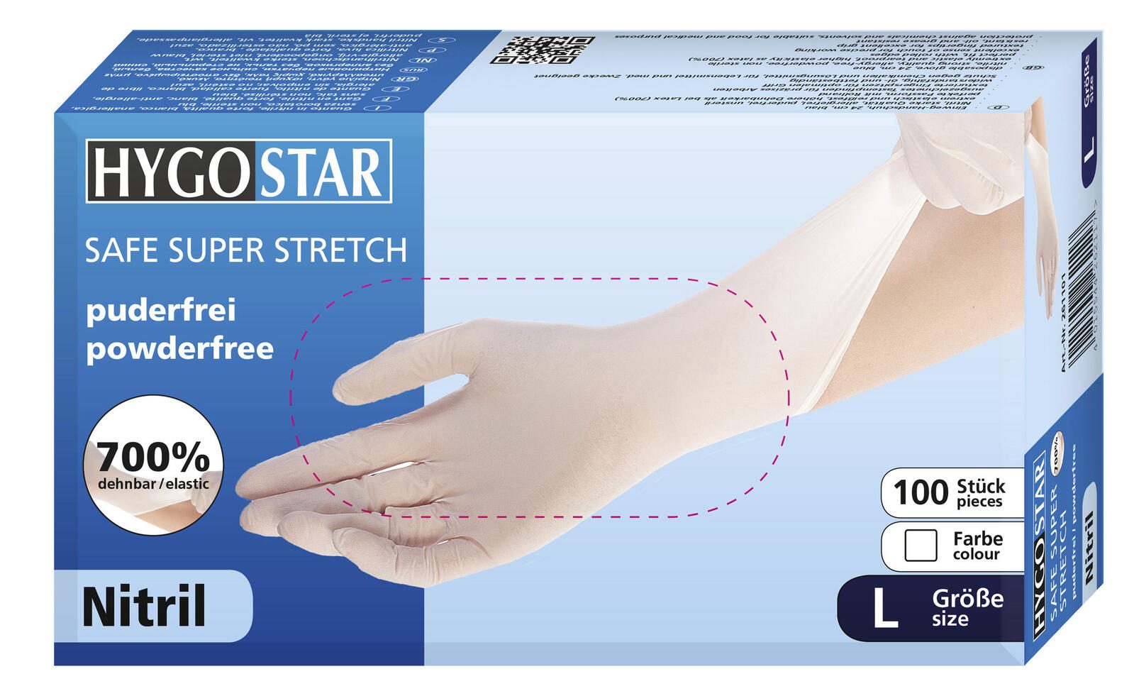 HYGOSTAR Einmalhandschuhe SAFE SUPER STRETCH L weiß 261101