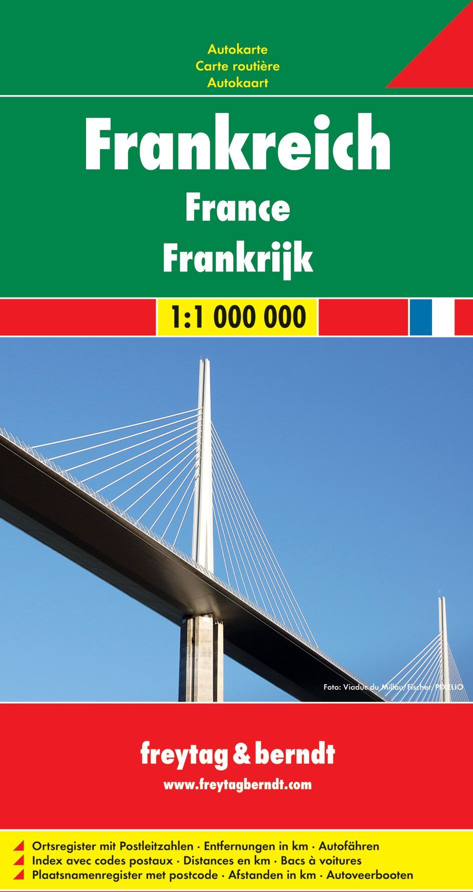 Carte routière - France (impression recto)   Freytag & Berndt