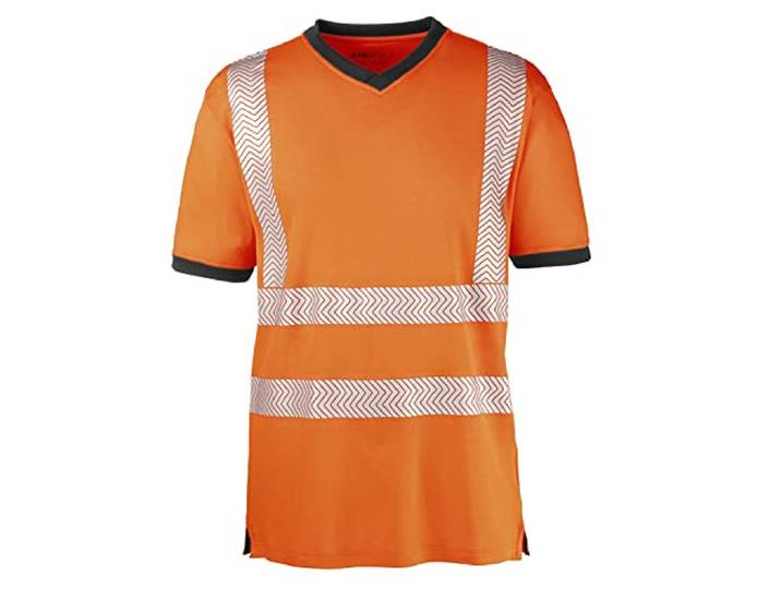 4Protect Miami Waarschuwingsbescherming T-Shirt met waarschuwing, UV 40+, zeer zichtbare waarschuwingskleding, wegenbouw, zon, oranje, S